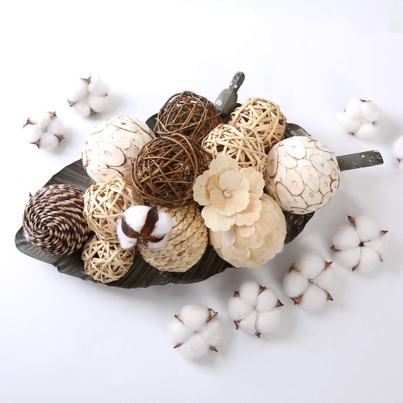 CIR OASES Decorative Balls Assorted Spherical Rattan Twigs Wicker Balls Cotton for Bowl and Vase Filler Balls Spheres Orbs Filler Centerpiece Home Decor - Image 4